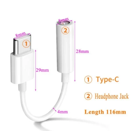 Adaptateur USB-C Type C vers Prise Audio 3,5 mm pour Écouteurs et Casque